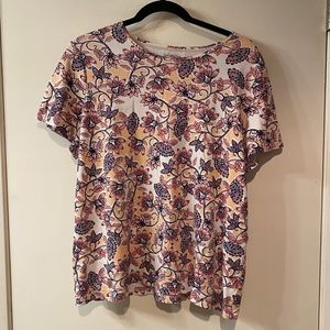 Croft & Barrow 1X Flower Print Classic Tee